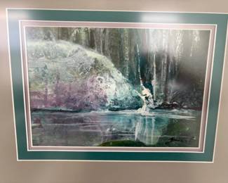 Abstract Print Of Trees By Lake