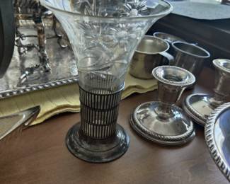 Vase with sterling silver base