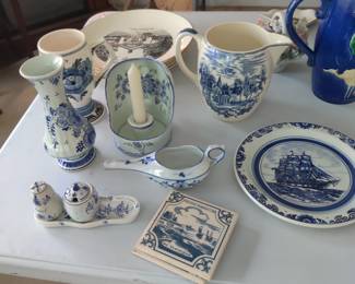 Blue and white dishes