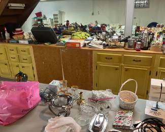 A view of the basement is packed