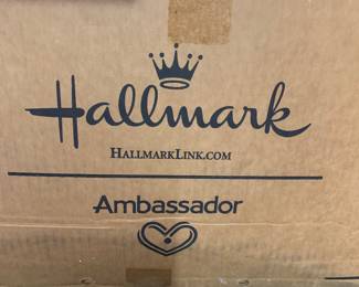 Boxes upon boxes of new old stock Hallmark items, will be unpacked in March -cards, books, ribbon, bags