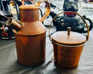 Copper milk can , copper rustic sugar bowl bucket 