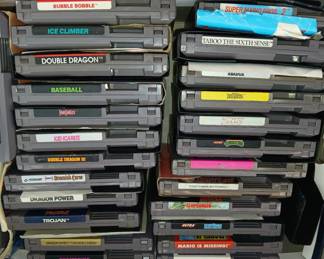 Collection of Nintendo System game cartridges 
