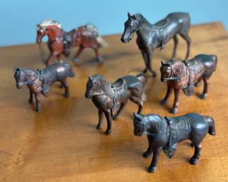 Metal miniature horses 