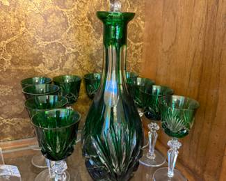 Bohemian Glass Decanter Set