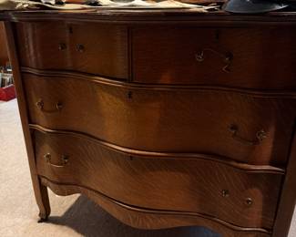 Serpentine Front Antique Dresser