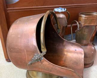 Antique Copper Coal Scuttle