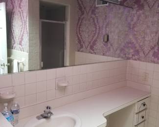 Master bath vanity, mirror & lights