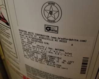 Bradford White 50-gallon GAS hot water heater