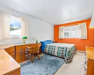 Bedroom/den/office furnishings by Ethan Allen; queen bed