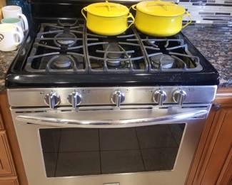 Frigidaire Gallery gas range; Dansk pots have been sold