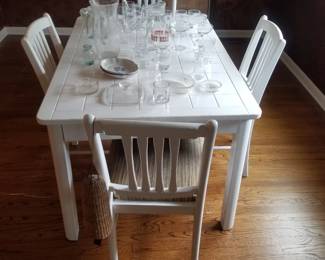 Tile top dining table seats 4