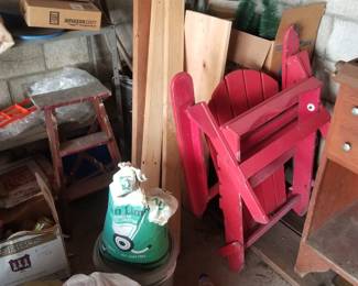 Red folding Adirondack chair