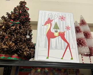 PINE CONE TREE, BOX & RED & WHITE PENCIL TREES