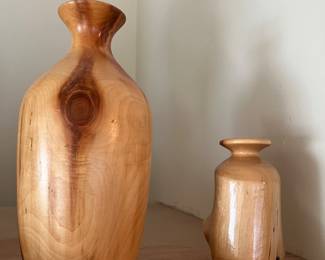 WOOD TURNED VASES