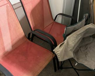 PATIO CHAIRS & 1 BAG CHAIR
