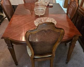 Midcentury Dining Table with 6 Chairs and 2 Leaves
