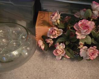 Punch Bowl  -'Artificial Flowers 