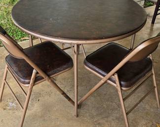 Round Game Table with 3 Chairs