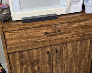 Microwave and Microwave Cart