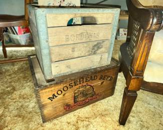 BORDEN MILK & MOOSEHEAD BEER CRATES