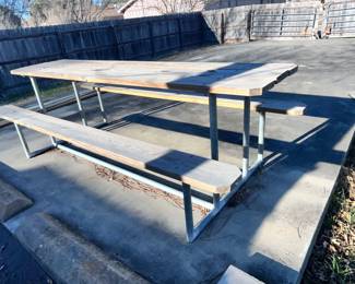 AMAZING PICNIC TABLE! LONG & HEAVY!