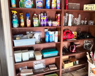 IN THE GARAGE - TWO TALL BOOKCASES
