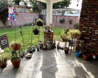 Planter pots, plants and Garden Gnomes