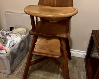 Antique Wooden High Chair