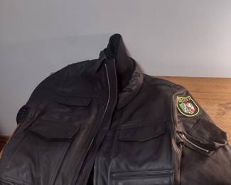 german police leather jacket  excellent condition