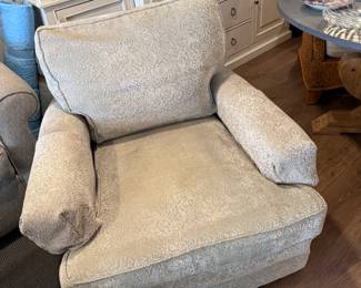 Damask chenille upholstered armchair 