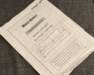 World Market Nolee Charcoal Sofa Bed 