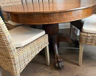 Antique dining table claw feet