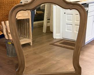 Wood framed wall mirror French provincial style
