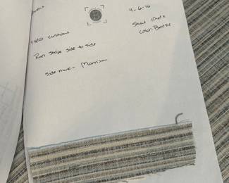 Fabric swatch for rattan wingback chairs