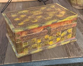 John Richard Collection vintage wooden hand painted boxes