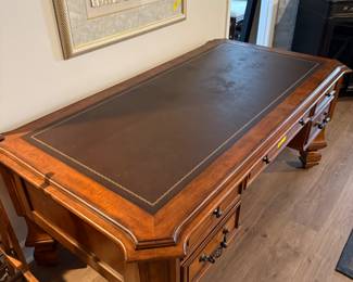 Stanley leather top executive desk