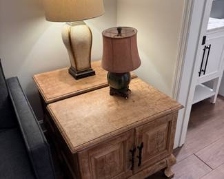 Table lamps and two end tables 