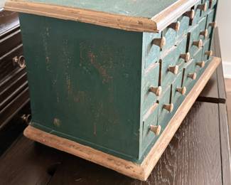 Antique wooden 18 drawer Apothecary cabinet 