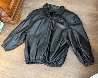 Lingenfelter Brill black leather jacket with removable black mink lining.