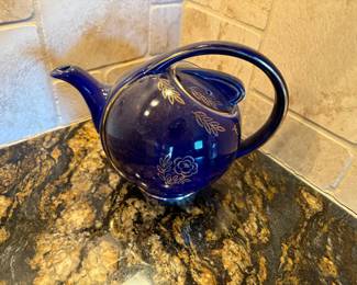Halls cobalt blue and gold "Airflow" teapot 0443