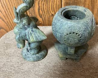 2-pc jade incense burner