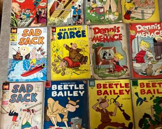 1950's Sad Sack, Dennis the Menace, Beetle Bailey comic books