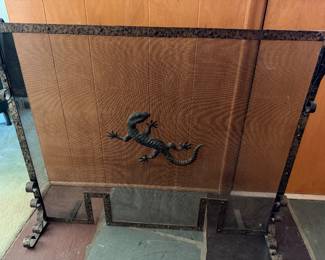 Antique fireplace screen 