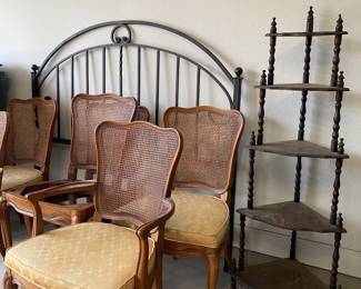 French style mid century set of 6 dining chairs for repair