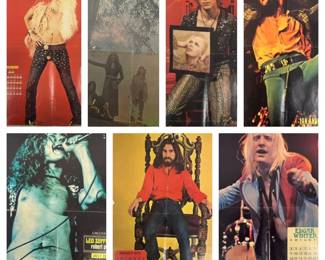 Circus Calendar Centerfolds, Signed Alice Cooper, Black Sabbath Album Insert Poster