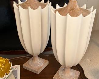 Large decorative covered urns 