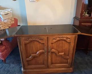 Thomasville French Provincial Flip Top Bar Cabinet
