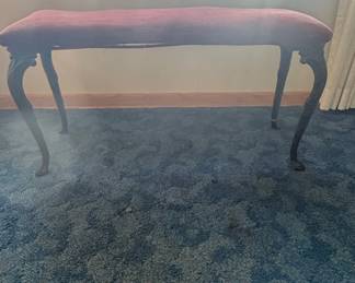 Antique Vanity Bench with Carved Cabriole Legs