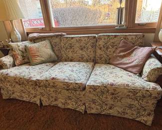 Vintage Floral Upholstered Sofa by Ethan Allen
